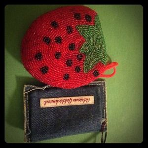 strawberry coin purse and AG jeans ID wallet/purse