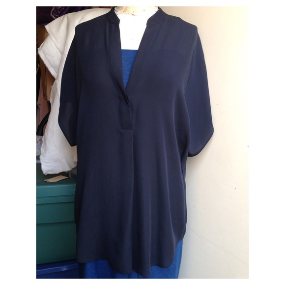 Vince black short sleeve blouse