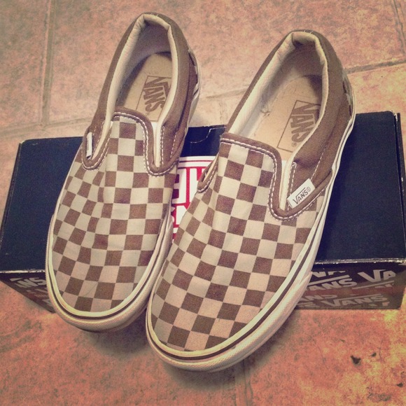 Brown checkered Vans