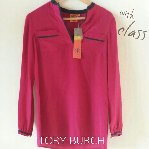 🚫SOLD🚫🎀HPx2🎀TORY BURCH silk tunic - Picture 2 of 4