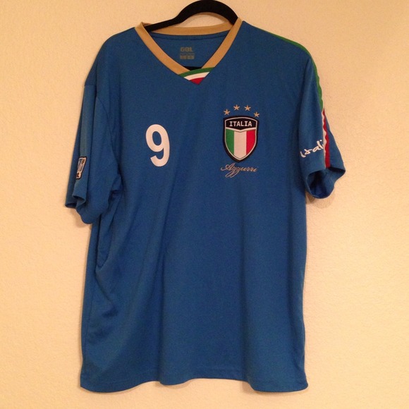 Gol Italia Blue Soccer Jersey #9 Size Large