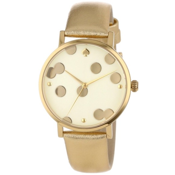 🎉HP♠️KATE SPADE♠️Gold Leather Confetti Watch