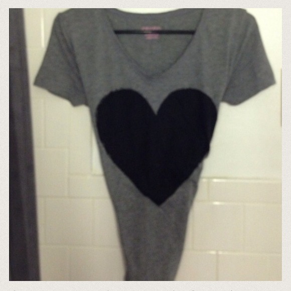 Gray heart tee. Super comfy. Only tried on once. - Picture 2 of 2