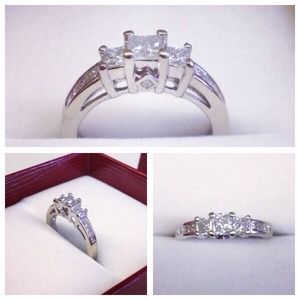 ❌❌SOLD❌❌14k white gold 3/4 ctw princess cut