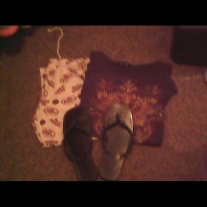 Shirt dr pepper pajamas and flip flops