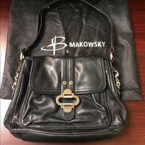 Final Sale Price! B Makowsky Black Leather Purse