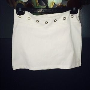 White mini skirt