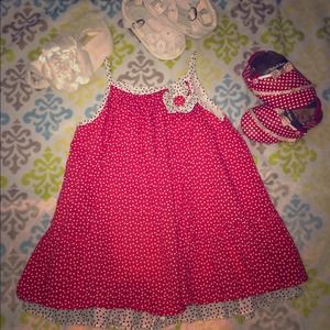 Adorable First Impressions Red Polka Dot Dress