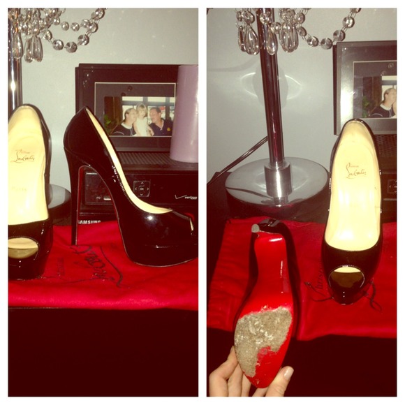 Louboutin Lady Peep Patent Calf Black size 37 SOLD