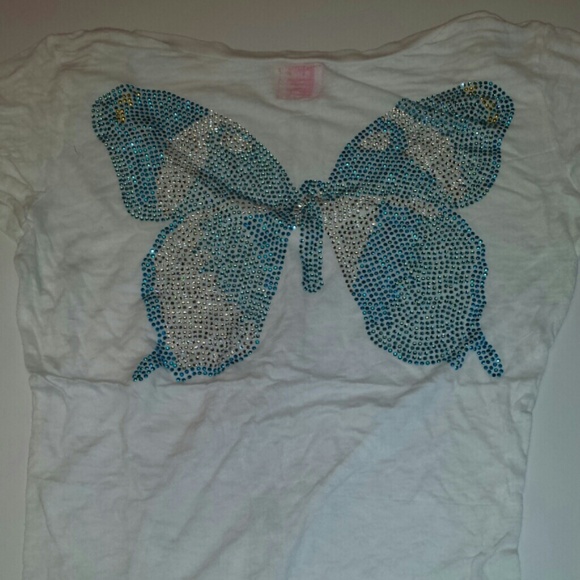 Queen of E.vil burnt out tshirt with blue crystals