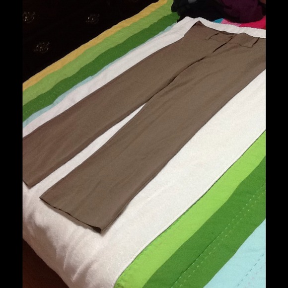 Hemmed tan pants