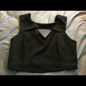Bebe black crop top