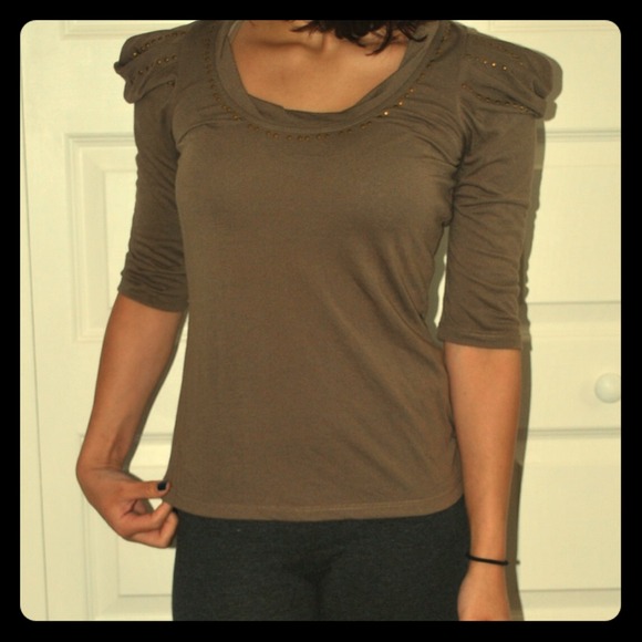 Ruffle shoulder blouse