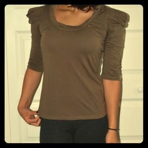 Ruffle shoulder blouse