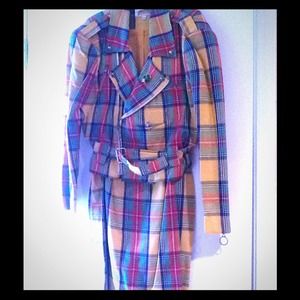 Plaid Moto-Jacket 2 Piece Suit