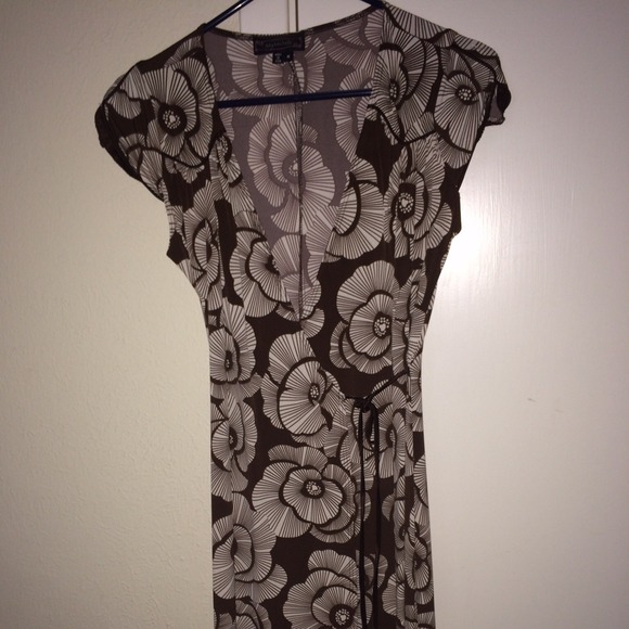 Brown and white summer dress