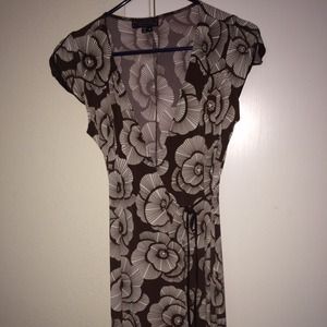 Brown and white summer dress