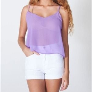 American Apparel High Waisted White Shorts