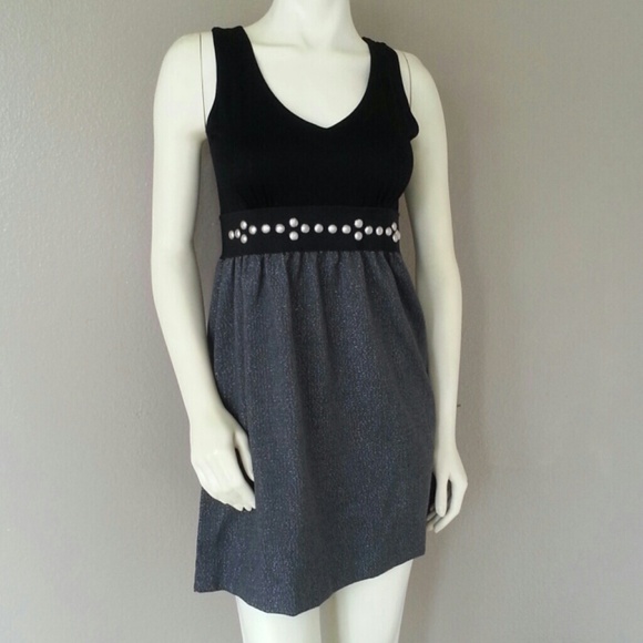 Black and Gray Dress SHORT Sparkly Skirt LARGE