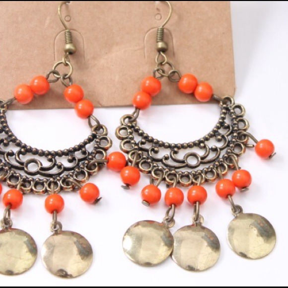 Jewelry - 🔥SALE NWT Orange Bohemian style Earrings.
