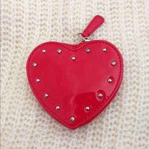Studded Liquid Gloss Heart Coin Purse