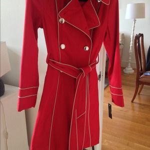 Red trench coat