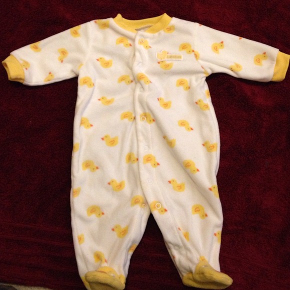 White fleece pajama onesie.