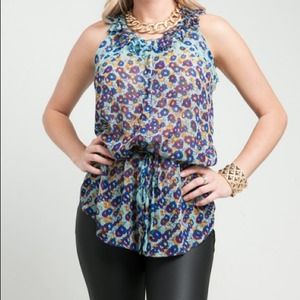 floral waist tie tunic last 1