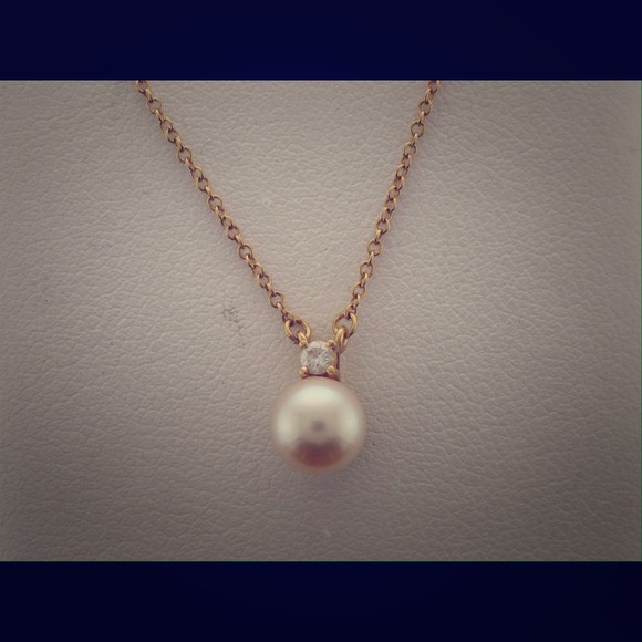 Tiffany & Co. Jewelry - Tiffany & Co. 18ky gold diamond & pearl necklace