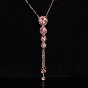 Crystals Champagne sapphire Austrian necklace