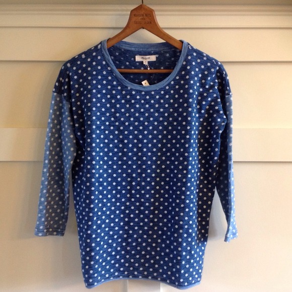 ⛔️BUNDLED⛔️✨🆕 Madewell indigo dots tops NWT - Picture 2 of 4
