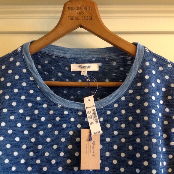 ⛔️BUNDLED⛔️✨🆕 Madewell indigo dots tops NWT - Picture 4 of 4