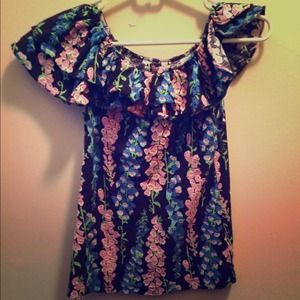 Lilly Pulitzer Ruffle Collar Top