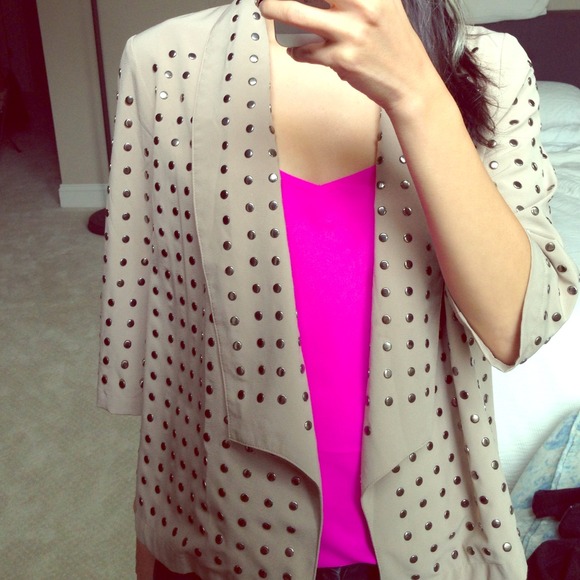 Blaque label slouchy studded beige blazer