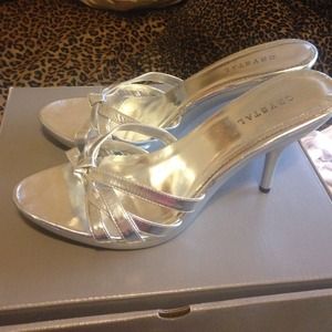 Used silver heels