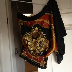 Off shoulder silky top