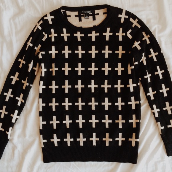 Cross Print Sweater