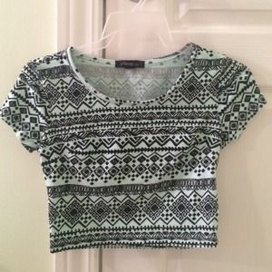 Cropped Aztec Print Top