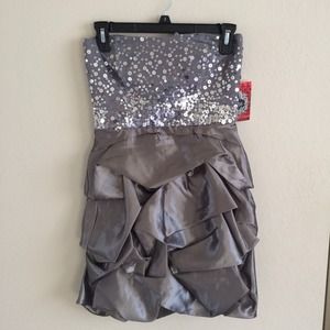 NWT Trixxie silver sequin dress