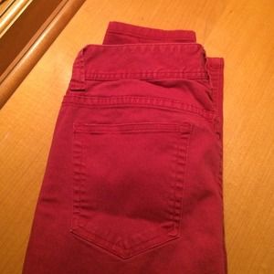 Faded Red Skinny Pant