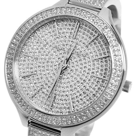 💎MICHAEL KORS💎 Silver GLITZ Slim Runway Watch⌚️