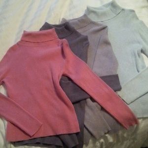 Ribbed turtleneck sweater bundle