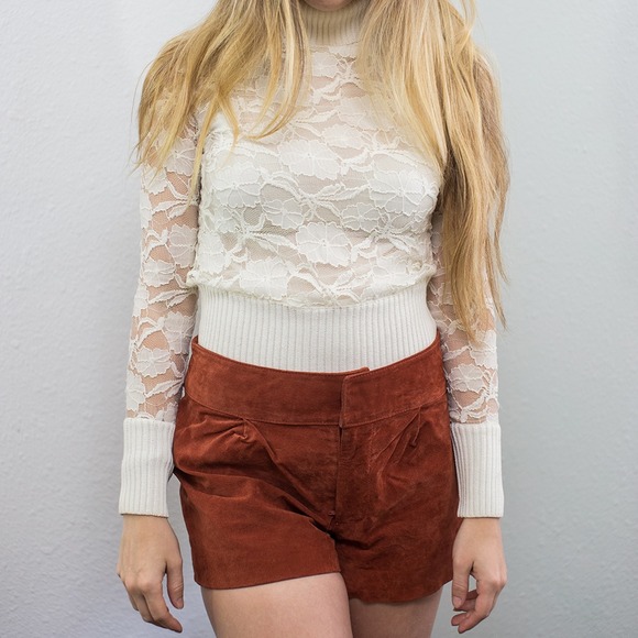 Vintage White Lace Turtleneck