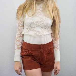 Vintage White Lace Turtleneck