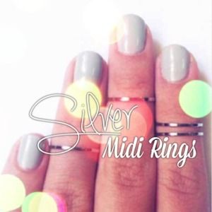 Silver Midi Ring Set of 4