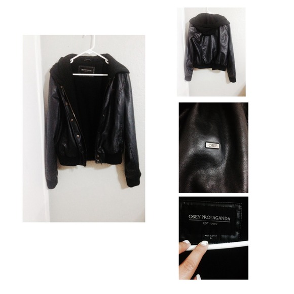 Obey leather jacket