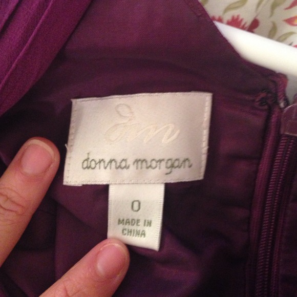 Donna Morgan Purple Ruched Chiffon Dress, Size 0 - Picture 2 of 4
