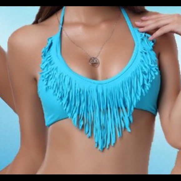 Blue Tassel/Fringe Bikini NWOT