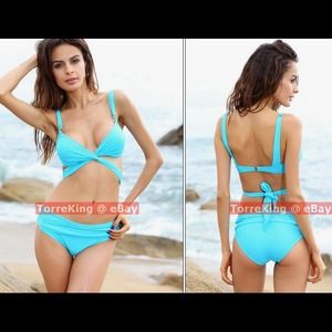 Push-Up Wrap Bikini in Black NWOT