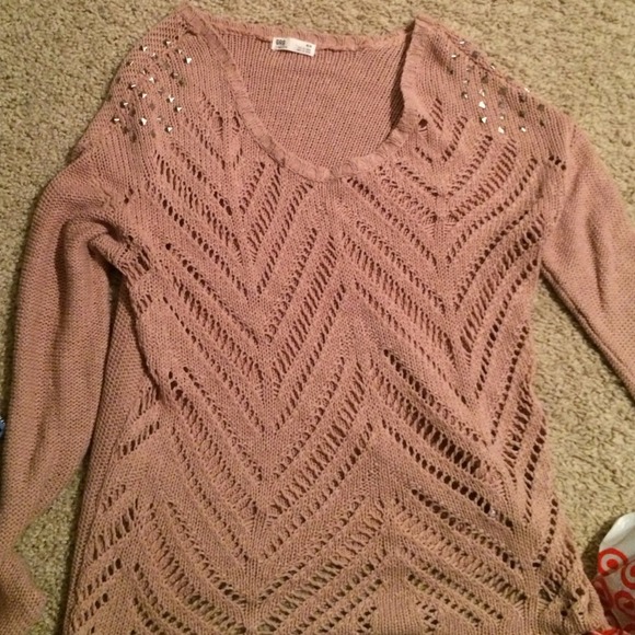 Light pink, studded sweater